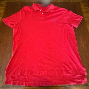 Polo Ralph Lauren Red Classic Pony Polo Shirt XL Preppy Casual Designer